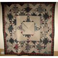 44" Hand Stitched Classic Wall Quilt - Muted Be...