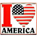 I Love America Heart Flag Fridge Magnet