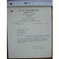 1956 letter Rathbone, Wilmslow engraving Gledhi...