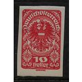 AUSTRIA 1919 REPUBLICAN ARMS 10H RED IMPERF SG ...