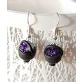 Amethyst cauldron earrings handmade polymer cla...
