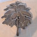 1984 TELEFLORA Cast Aluminum Hot Plate POINSETT...