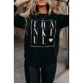 Black THANKFUL Heart Print Long Sleeve Sweatshirt