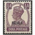 Patiala (ICS) 1943 SG104 1/2a Purple Unmounted ...
