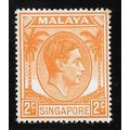 SINGAPORE MALAYA 1949 KG6 P18 2c SG17 17 SG ORA...