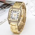 Women's Gold Tone Rhinestone Analog Dress Watch