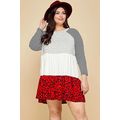 Plus Size Cute Polka Dot And Animal Print Contr...