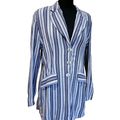 Luisa Calvino Jacket Collezione Blue Grey Strip...