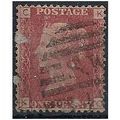 1858 SG43 1d Red Plate 157 Good Used (rub) Chec...