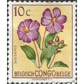 BELGIAN CONGO, FLOWER, Dissotis magnifica, light brown 1952, 29mm, #3