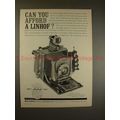1961 Linhof Super Technika 4x5 Camera Ad - Can Afford!!