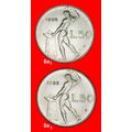 Ⰶ VULCAN (1954-1989):ITALY★50 LIRAS 1988R 2 DIS...