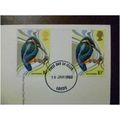 1980 GB British Birds gutter pair 10p Kingfishe...