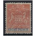Rhodesia 1892 SG23 8d Rose-Lake & Ultramarine M...