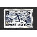 FRANCE 1937 1F.50 BLUE SKI JUMPER SG 567 FINE U...