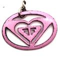 Pink Metal Heart Keychain Charm Fob Purse Bag L...