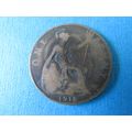 1918 GEORGE V ONE PENNY FREE POST. (j) AAJ