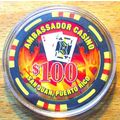 AMBASSADOR $100. Casino Chip - San Juan, Puerto...
