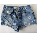 Topshop Moto blue denim shorts, flower print mo...