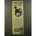 1945 Packer's Shampoo Ad - Scalp odor can't be covered up