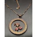 Mother's Day Necklace - Pink Girl Holding Heart