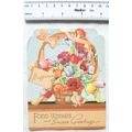 Vintage: Birthday card - basket of tulips