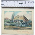 vintage: Birthday card - thatched cottage