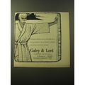 1960 Galey & Lord Alexander Shields Robe Advertisement