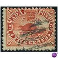 Canada 1859 SG32 5c Deep Red Fine Used