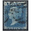 1858 SG47 2d Blue Plate 15 Good Used Check Lett...