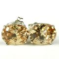 Champagne CZ, 925 Sterling Silver Post Earrings...