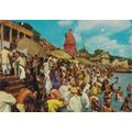 Indian Festival Bath on a Ghat Varanasi Postcard