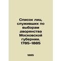 List of persons who served for the elections of the nobility of the Moscow provi