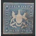 Mi: 15 used 1859 Wuerttemberg Cat € 1500.00