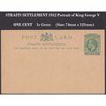 Straits Settlements 1912 King George V ONE CENT...