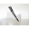 3 inch black filigree flower smaller alligator ...