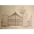 Ornamental gate and entrance, by Pitt Iron Work...