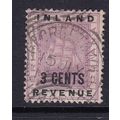 BRITISH GUIANA 1888-9 INLAND REVENUE 3c OVERPRI...