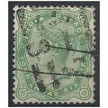 India 1886 SG97 4a6p Yellow-Green Good+ Used...
