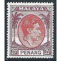 Penang 1952 SG17 35c Scarlet & Purple Mounted M...