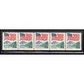 2280 25c U.S. Flag Very Fine MNH PNC 5/5 KA9119