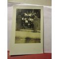 large family on the steps unused antique postca...