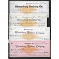 1880s 4 US Bank Cheques