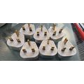 7x 13amp White Plugtops 3 pin