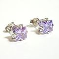Purple Tanzanite Square White Gold Plated 7mm S...