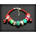 Leatherette Bracelet Disco Ball Skull Charm Eur...