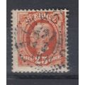 SWEDEN 1891 OSCAR II 25 ORE RED USED