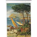 Cannes Tourism Poster Postcard unused VGC