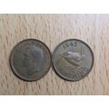 GB 1945 George VI Wren Farthing Coin