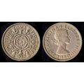 United Kingdom Florin Two Shillings 1957 Used C...